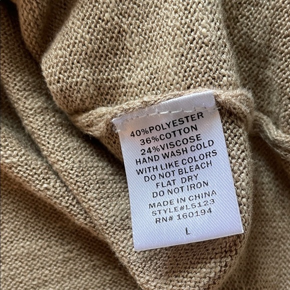 By Together Tan Beige V-Neck Knitted Oversized Midi Dress - Picture 7 of 8